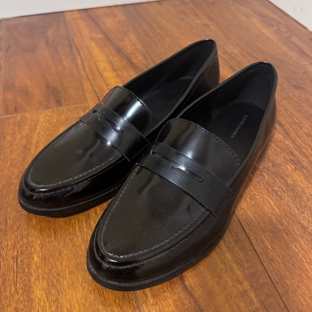 Banana Republic Black Patent Leather Penny Loafers